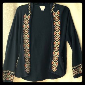 Cute Navy Blue Boho Cardigan